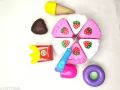 Kids Kitchen Toys DIY Cutting Birthday Cake Pretend Play Food pink - 22 Pcs. 