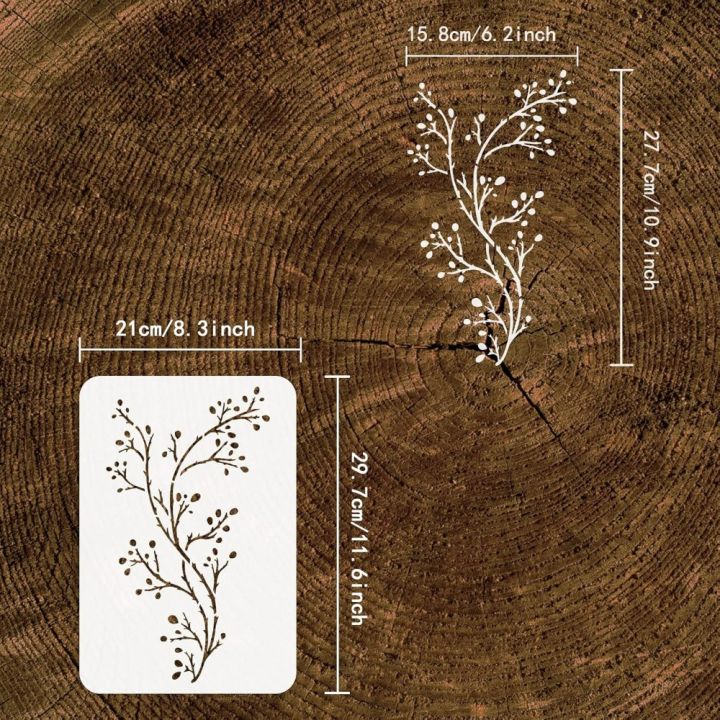 Branch%20Painting%20Stencils%2011.7x8.3%20inch%20Large%20Bare%20Branches%20Budding%20Flower%20Drawing%20Stencil%20Plastic%20PET%20Tree%20Branch%20Stencil%20DIY%20-%20Image%202