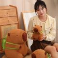 15-30cm Turtle Backpack Capibara Plushies Kawaii Strawberry Hat Capybara Plush Toys Simulation Stuffed Animals Kids BirthdayGift. 
