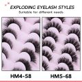 7 Pairs Pack 3D Wispy Cat Eye Fake Lashes Natural Fluffy Faux Mink Full Strip Makeup Eyelashes That Look Like Extensions. 