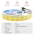 DC 5V USB COB LED Strip Red Ice Blue Green Pink Yellow Warm White Light 320LEDs/m Flexible Tape TV Backlights Home Decor 0.5m-5m. 