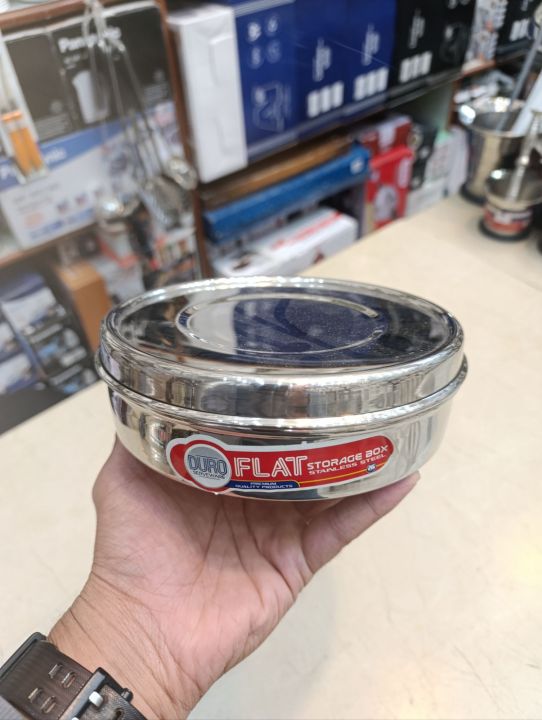 Flat%20Shape%20/%20Base%20Stainless%20Steel%20Kitchen%20Storage%20Box%20With%20Flat%20Steel%20Lid%20-%20Space-Efficient%20Kitchen%20Organizer,%20Available%20in%204%20Sizes%20(7,%208,%209%20&%2010%20inches)%20-%20Easily%20Stackable%20&%20Compact%20Kitchen%20Accessories%20-%20Fits%20Perfect%20in%20Cabinets%20&%20Fridge%20-%20Image%202