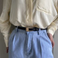 Women's Belt Minimalist Trendy Thin Belt High End Authentic Casual Versatile Needle Button Belt with Skirts Jeans Lady Belts New. 