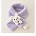 1pcs Boys Girls Winter Scarfs Thick Plush Cros Children's Scarf Baby Bib Cute Cartoon Rabbit Faux Fur Neck Protection Warm Shawl.