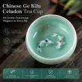 Longquan Celadon Porcelain Teacups Chinese Kungfu Teapot Golden Fish Tea Cup Bowl 60ml Crackle Tea Set Cups Drop Shipping.