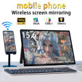 15.6”Inch Wireless Portable Monitors Phone Screen Travel Low Blue Light For PC Loptop Wired Switch PS4 .