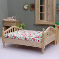 1/12 Dollhouse Wooden/Iron Mini Single/Double Bed Home Bedroom Furniture Toy Living Room Furniture Model Handmade Toy. 