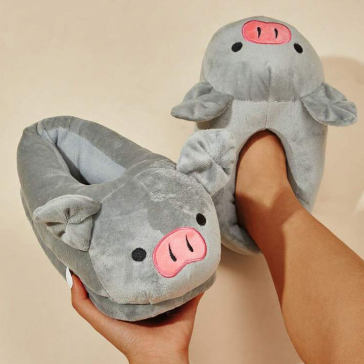 Cute%20Cartoon%20Pig%20Winter%20Warm%20Shoes%20Women%20Heel%20Cover%20Home%20Floor%20Slippers%20Soft%20Fur%20Indoor%20Fluffy%20House%20Bedroom%20Slides%20For%20Girls%20-%20Image%202