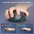 Jomaa Black 2.4G + Bluetooth Wireless Trackball Mouse Rechargeable Rollerball Mice Ergonomic Mice Thumb Control Mouse Gaming. 