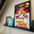 Cartoon Cow and Chicken Whitepaper Poster HD Quality Poster Wall Art Painting Study Room Wall Decor. 