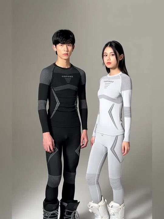 COPOZZ Winter Ski Thermal Underwear Sets Men Women Sweatwicking Breathable Quick Dry Tracksuit Ski Thermo Underwear Long Johns