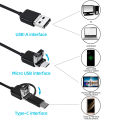 KERUI New 7mm Endoscope Camera 3 in 1 Mini Camera Type C/Micro USB/USB-A Interface Inspection Borescope for Android.