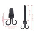Double Hook Load-bearing Sturdy and Durable 360 Degree Rotating Adjustable Hook and Loop Fasteners Baby Stroller Accessories.