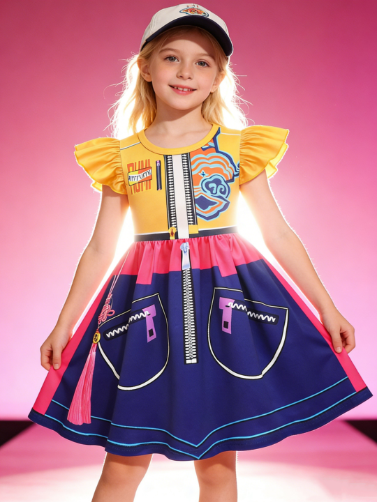 Popular%20Movie%20Hallyu%20Girl%20Group%20Black%20And%20White%20Girl%20Dress%20With%20Sequin%20Print,%20Party%20Role-Playing%20Costume%20-%20Image%203