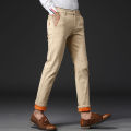 Winter Men Korean Fashion Straight Leg Pants Winter Snow Warm Thermal Thicken Casual Pants New Fleece Slim Fit Business Trousers. 