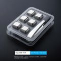 4/6/8Pcs Stainless Steel Ice Cube Set Reusable Whiskey Stone Ice Cubes for Whiskey Wine Cooling Cubes Ice Cubes Party Bar Tools.