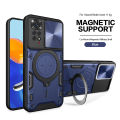 Magsafe Magnetic Camera protection case for Xiaomi Redmi Note 11 Pro 11E Pro Armor Hybrid Metal Ring Back Cover For Note 11s 11A. 
