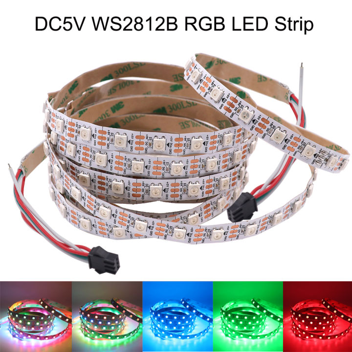 DC5V WS2812B RGB LED Strip Light SMD5050 30/60Leds/m Smart Addressable Pixel LED Lights Flexible LED Tape Ribbon for Decoration