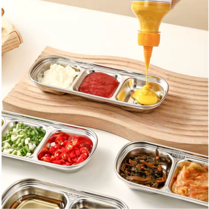 2/3/4%20Grids%20304%20Stainless%20Steel%20Dipping%20Plate%20Divided%20Sauce%20Plate%20Barbecue%20Seasoning%20Dish%20Kimchi%20Plate%20Kitchen%20Utensil%20-%20Image%203