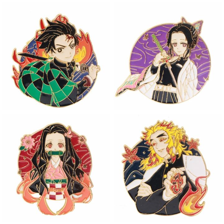Japanese Anime Manga Demon Slayer Hard Enamel Brooch Badge Backpack Bag ...