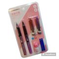 erasable fountain ink pens with polisher & erasable ink cartridges extra fine nibs plastic body made in china by chren rainbow nib you can erase from the bottom of the fountain in pen model no 6175 you can get extra erasable cartridge from our retail stor. 