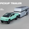1:32 Teslas Cybertruck Trailer Car MPV VAN Alloy Diecasts Toy Vehicles Metal Toy Car Model Sound and light. 