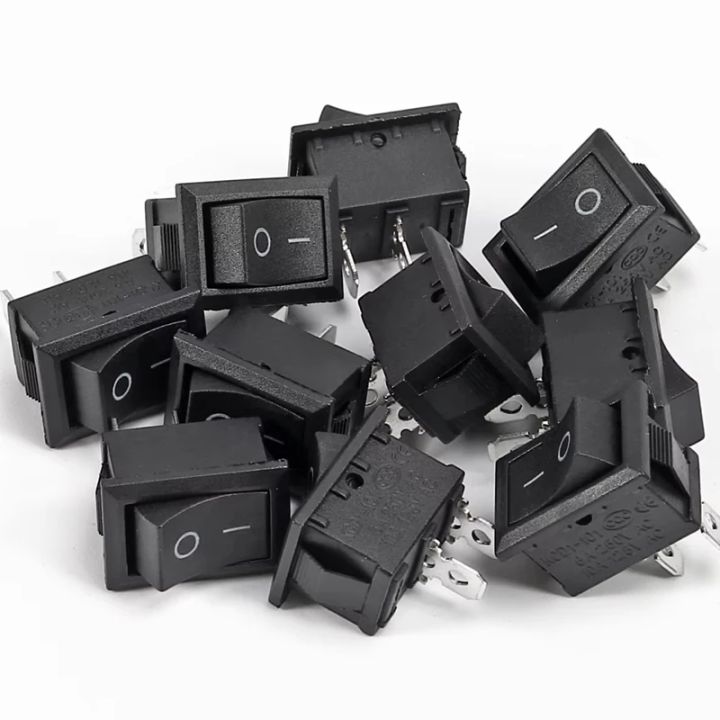 Mini Rocker Spst 15pcs Mini Rocker Switch SPST Black and Red Snap in Switches Button AC ...