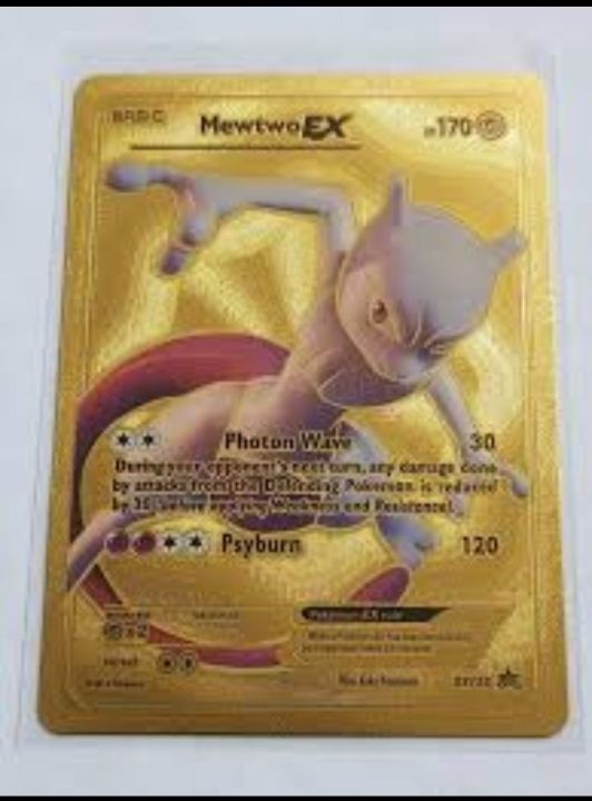 Pokemon Gold Foil Mewtwo EX, XY 125. Fan Art Card 170HP ! NM!!