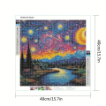 1Pc DIY 5D Art Full Diamond Painting Set Beautiful Colorful Starry Sky Diamonds Painting Art Craft For Wall Decoration Frameless. 