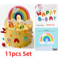 Rainbow Cake Topper, English Letters Happy Birthday Cake Topper, Colorful Letters Rainbow for Kids 1st Birthday Party Supplies.