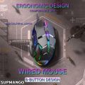 GM6 Wired Mouse RGB Mice Wired Computer Mause LED Backlit Ergonomic Gaming Mouse For Laptop PC. 