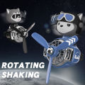 Head shaking rotating propeller plane cool fun dog pilot car air freshener accessories decoration perfume diffuser fragrance men. 