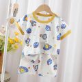 Short sleeve sets and bamboo fiber shorts for boys and girls. 