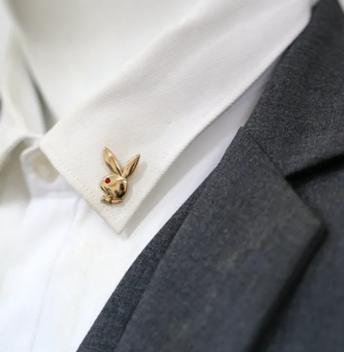 Rabbit%20Son%20Men's%20Suit%20and%20Shirt%20Collar%20Pin%20Brooch,%20Alloy%20and%20Stone%20-%20Image%202