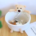 cartoon style weave sundries Storage Baskets household cosmetic hairpin Organize deposit container child toy classification case.