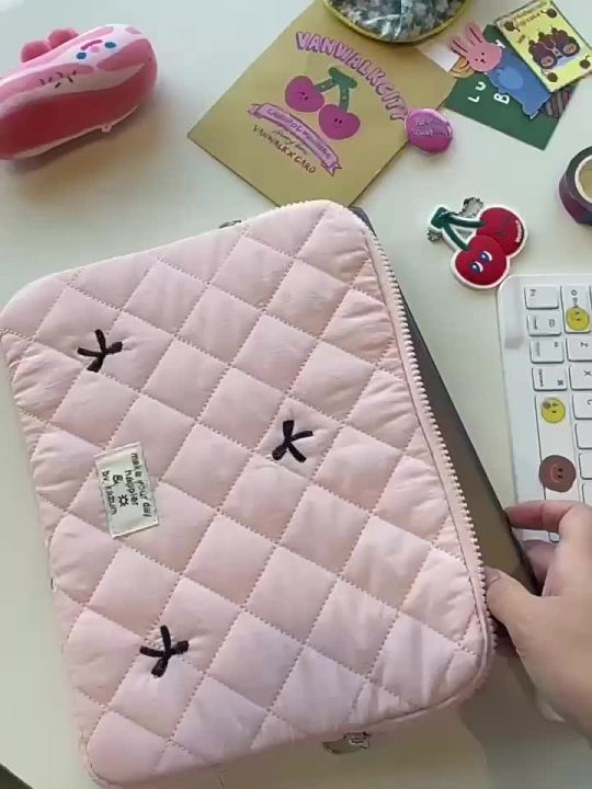 Cute Bow Graphic Laptop Bag Tablet Sleeve Case 11 13.3 14 15.6 Inch For Macbook Air 13 Pro Xiaomi Lenovo Dell Notebook Soft Case