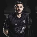 Ac milan new away kit jersey half sleeves 2024.