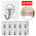 Transparent Self-Adhesive Hanger Hooks - Heavy-Duty Suction Cup Rack for Kitchen & Bathroom, 10 Pcs. 
