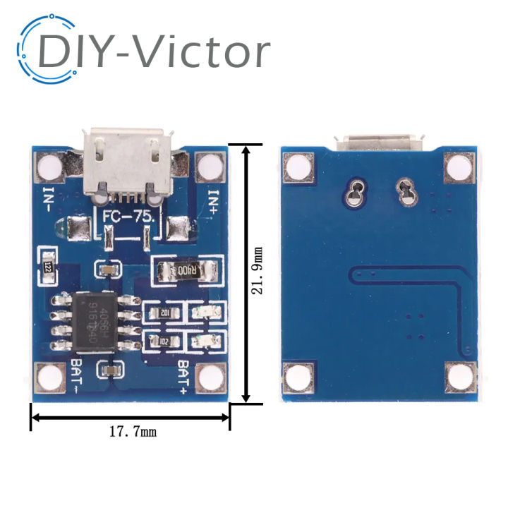 10Pcs%20TP4056%20TC4056%205V%20Type-C%20Micro%20USB%201A%2018650%20With%20Protection%20Charger%20Lithium%20Battery%20Charging%20Board%20for%20Arduino%20Diy%20Kit%20-%20Image%206