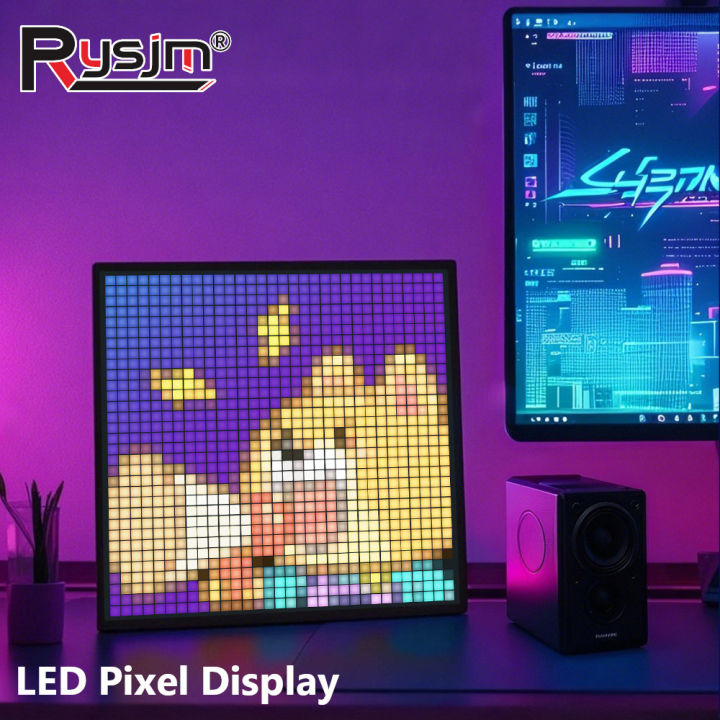 LED Pixel Display 64x64 RGB LED Matrix Panel Programmable Pixel DIY Art Display Gaming Anime Room Decor Frame APP Control ﻿