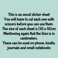 Skin care Mini UNCUT sticker sheet - A6 size - 15x10 cm. 