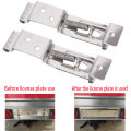 2 PCS Rectangular Car License Plate Spring Loaded Stainless Steel Bracket Cars Frame Holder Clamps Trailer Number Plate Clips. 