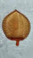 Leaf Shape Crystal Glass Tray - Decorated Serving Plate For Dry Fruits, Rice, Snacks,Sweets - Crystal Glass Plate For gift. 