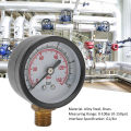 Pressure Gauge G1/4in Connection Standard Range Vertical Pressure Meter Alloy Steel and Brass for Measurement for Laboratories. 