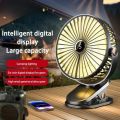 Car Clip-on Fan 5 Speed Quiet Rechargeable Desktop Portable Air Circulator Wireless Fan with LED Light for Office Amagi.