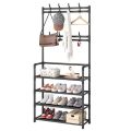 Clothes rack with shoe stand cloth hanger simple floor. 
