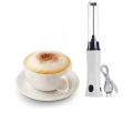 Handheld Rechargeable Liquid Mixer – Coffee Frother & Juice Maker (White).
