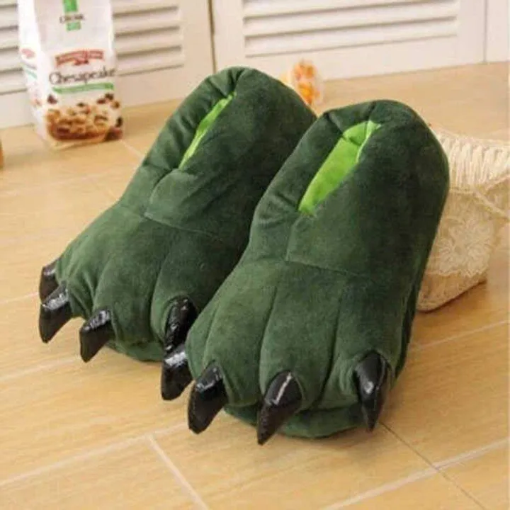 Winter%20Warm%20Soft%20Indoor%20Floor%20Slippers%20Women%20Men%20Shoes%20Paw%20Funny%20Animal%20Christmas%20Monster%20Dinosaur%20Claw%20Plush%20Home%20Random%20Lining%20-%20Image%204