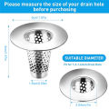 Bathroom Sink Drain Strainers Small Conical Premium Stainless Steel Porous Hair Catcher, Drainer Filter. 