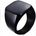 PACK OF 2/FASHION TITANIUM STAINLESS STEEL HEAVY CUBEIC RING +BLACK STAINLESS STEEL RING FOR MEN AND BOYS. 